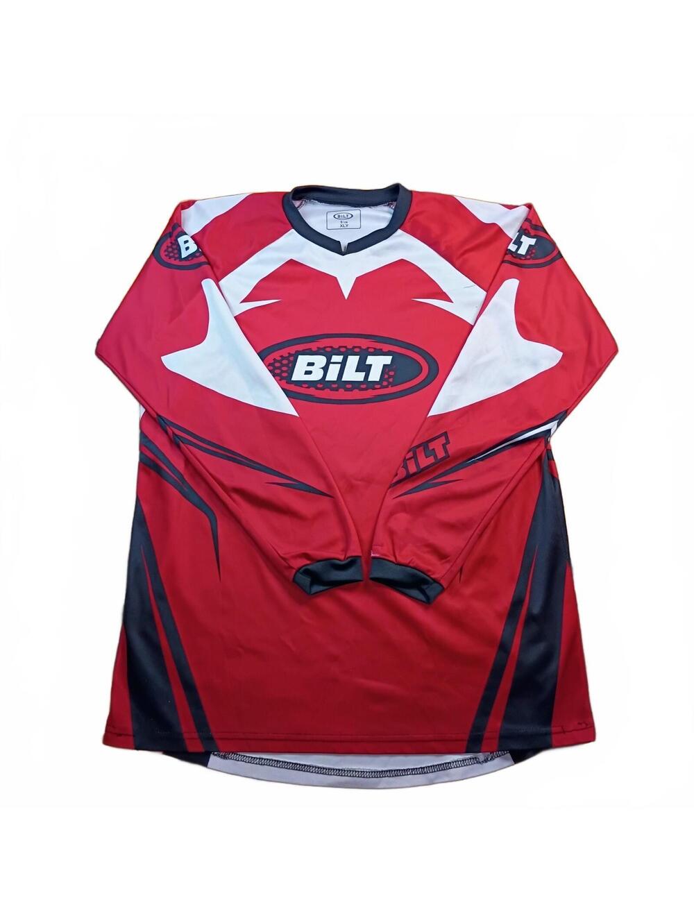 BILT Red and White Long Sleeve Motocross Jersey Size XLY